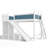 Twin Loft Bed with Storage Shelves and Wardrobe, Solid Wood Loft Beds with Detachable Slide and Ladders, No Spring Box Needed, Blue and White-2023270912-2023270915