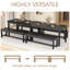 Ensemble de table de salle à manger pour 4 personnes, ensemble de table de cuisine avec 2 bancs de salle à manger, ensemble de table de salle à manger rectangulaire 3 pièces pour 4 personnes, mobilier de cuisine peu encombrant pour coin-repas, apparte-428294810-428294788-428294791