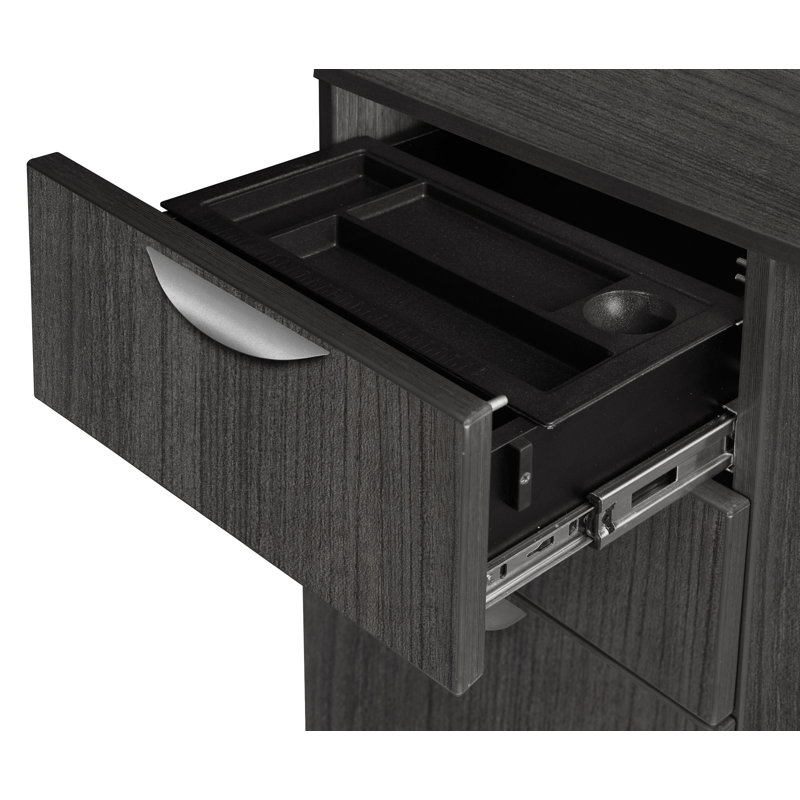 Bureau de direction Regency Legacy avec tiroir à piédestal simple, Gris cendré, H 29 po x l 66 po x P 30 po