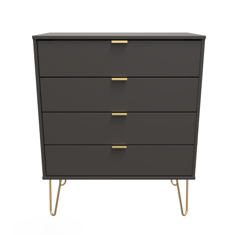 Turah 77cm W 4 - Drawer Chest of Drawers, Graphite