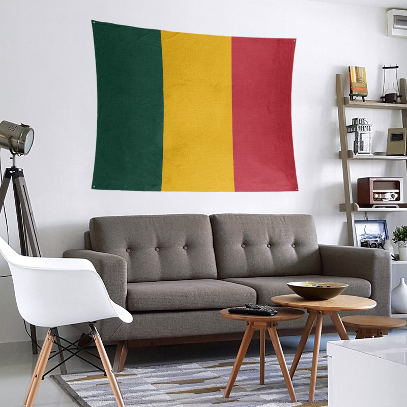 Tapisserie de polyester Minnesota, H 27,5 po x l 37,5 po, Vert forêt / récolte dorée / rouge Iron Range