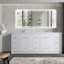 Capot -DH 84,00 po X P 19,70 po P 35,00 po Meuble-lavabo autoportant en bois blanc H avec double lavabo blanc