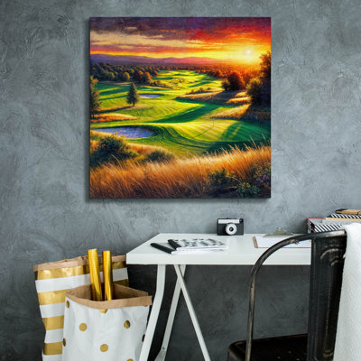 'Golf Club Landscape' by Rey Klimt Canvas Wall Art