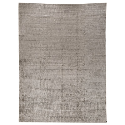 High-Quality Hand-Knotted Silver And White Area Rug