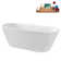 67" Streamline Soaking Glossy White Freestanding Tub and Tray With Internal Drain