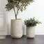 Pot à fleurs texturé Woodg MgO, pot de jardin décoratif beige, intérieur et extérieur-973088254