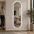 65" x 18" Capsule-Shaped Dimmable LED Full Length Wall Mirror with Black Frame