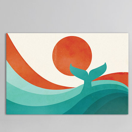 «Wave Day», impression sur toile tendue, H 18 po x l 26 po x P 1,5 po, Pas de tapis, Toile tendue