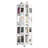 4 All Rotating Bookshelf With 360 Wheels, New Style White, Arc-Shaped Corners, Space Design, Simple Installation & Spacious Easy To Up-123378912