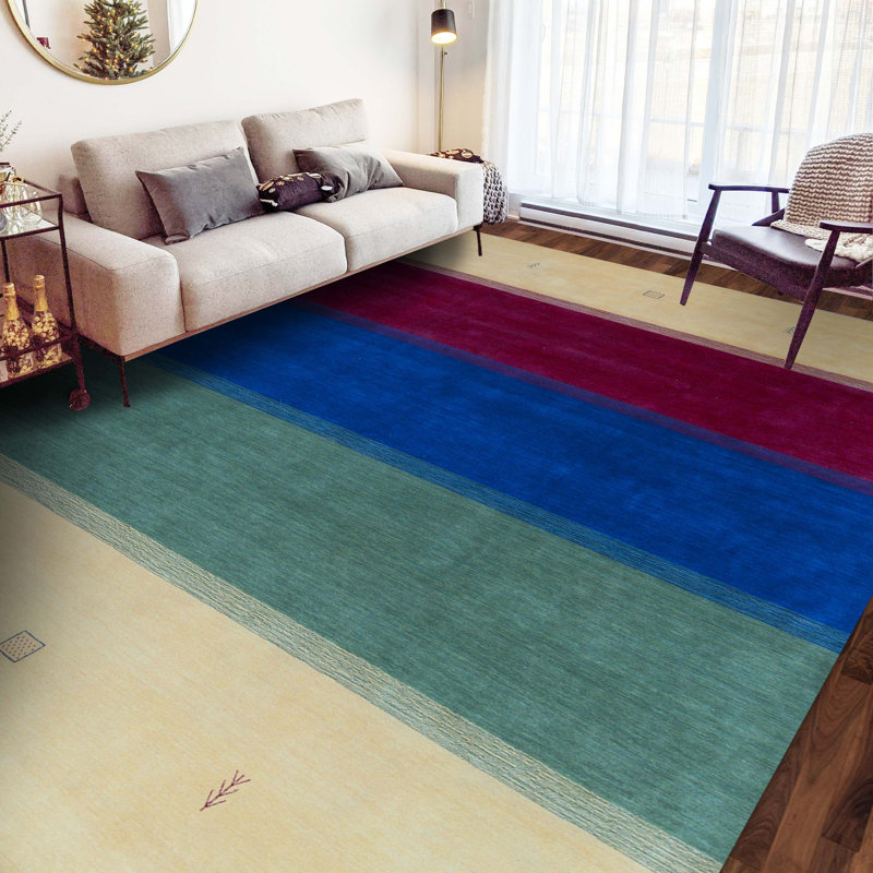 Gabbeh Wool Striped Area Rug