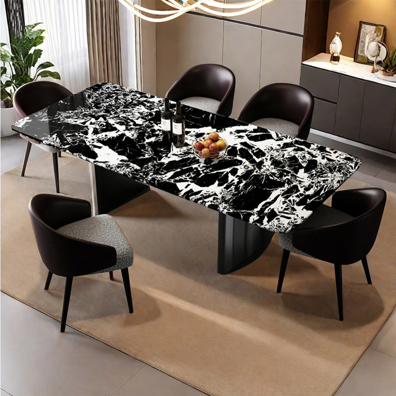Table de salle à manger moderne moderne, H 29,52 po x L 62,99 po x l 31,49 po