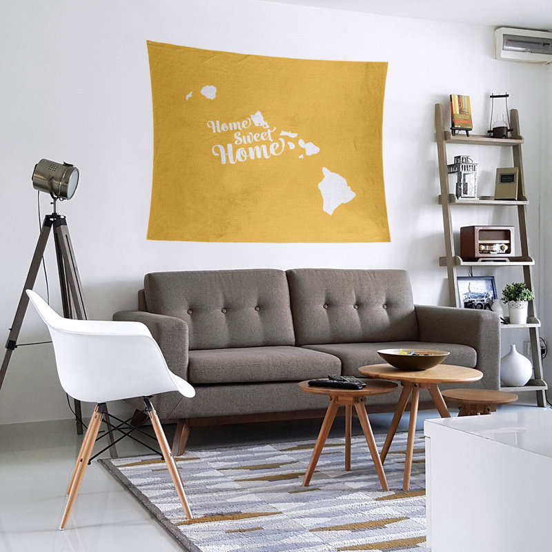 Tapisserie murale honolulu doux pour la maison, H 51 po x l 60 po, Jaune