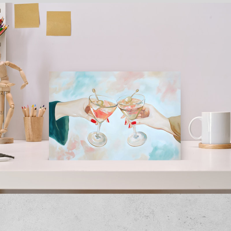 A Toast Abstract, art mural contemporain, H 12 po x l 18 po