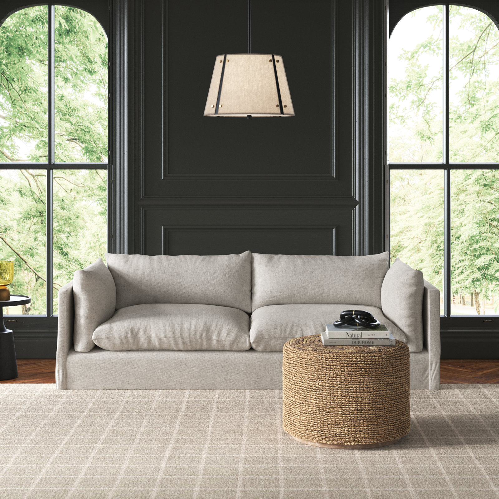 Rafferty 96.5'' Upholstered Sofa, Valley Nimbus Beige Linen, 90.5" W x 40" D x 30" H