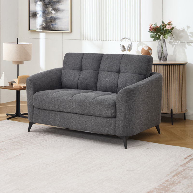 Rozalin 3 Seater Linen Sofa, Grey