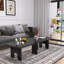 Ensemble de tables basses gigognes Modern Modern en bois noir, table de centre extensible 70,86 po pour salon