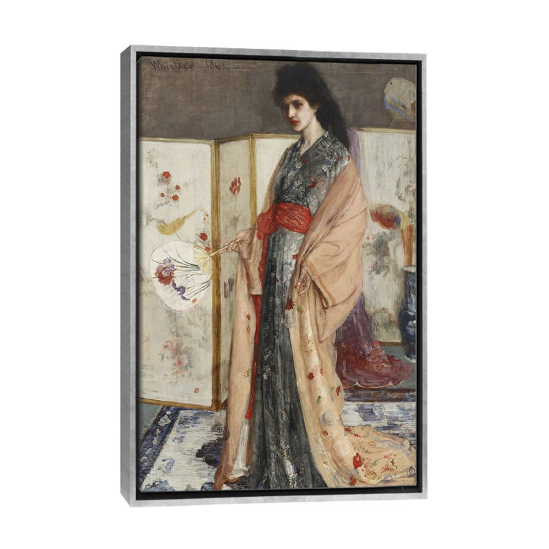 Princesse du pays de la porcelaine - reproduction d'art sur toile encadrée, 26 po x 18 po, Toile avec cadre, Argent