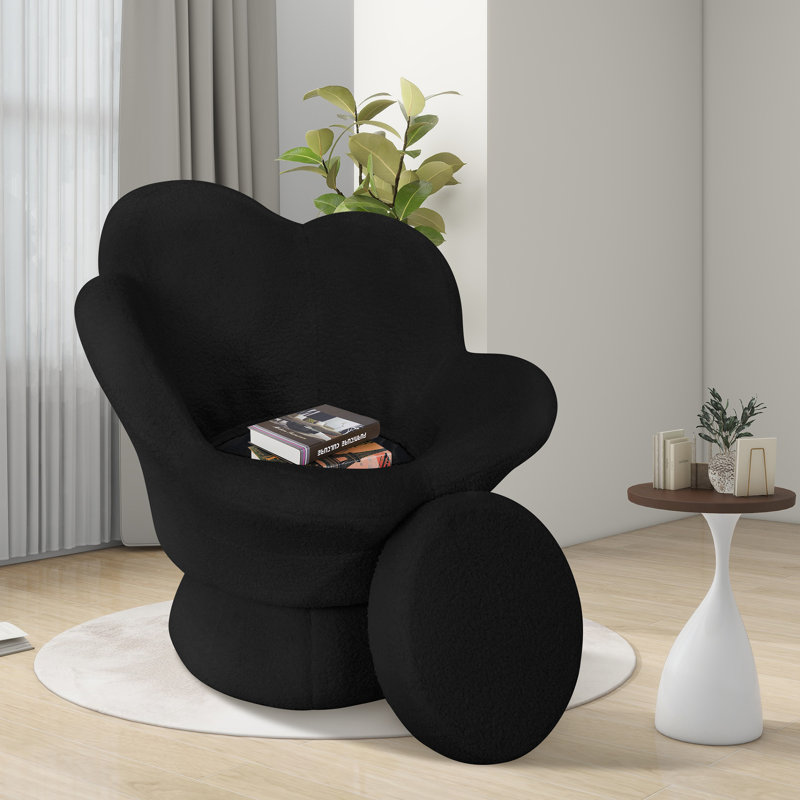 Fauteuil décoratif pivotant Boucle, Noir