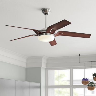56" Correne 5 - Blade LED Standard Ceiling Fan with Remote Control and Light Kit Included