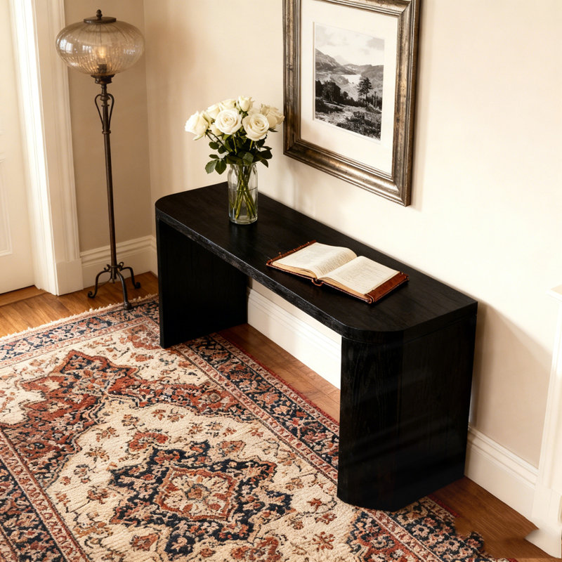 60'' Thick Top Entryway Table, Black