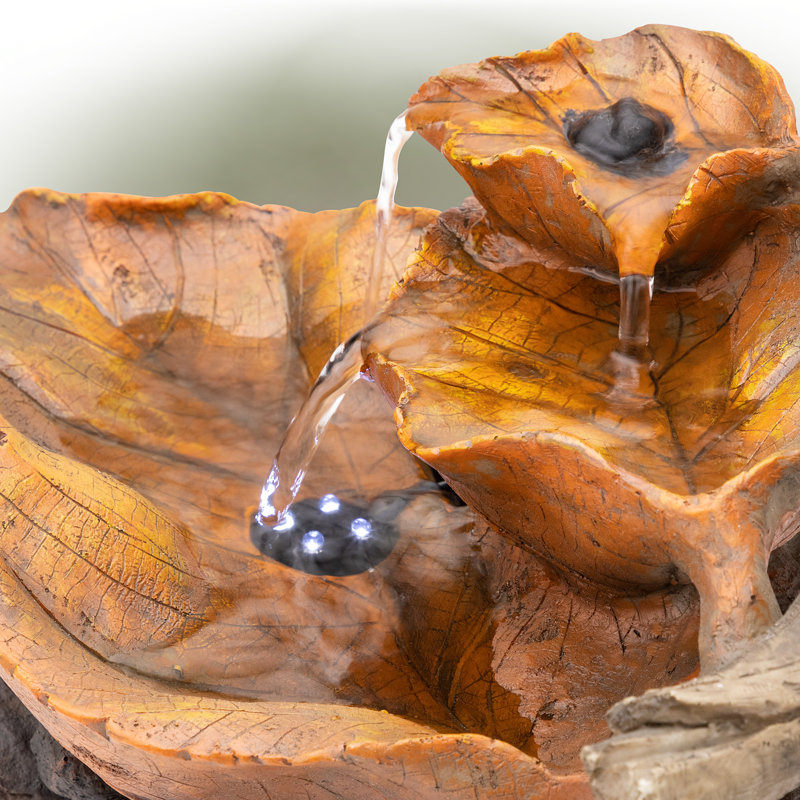 Goble Weather Resistant Cascade Fountain with Light