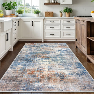 Washable Rug, Modern  Abstract Area Rugs, Non Slip Area Rugs for Living Room Bedroom