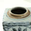 Approx.8 Inches Subtle Blue and White Square Jar with Floral Motif