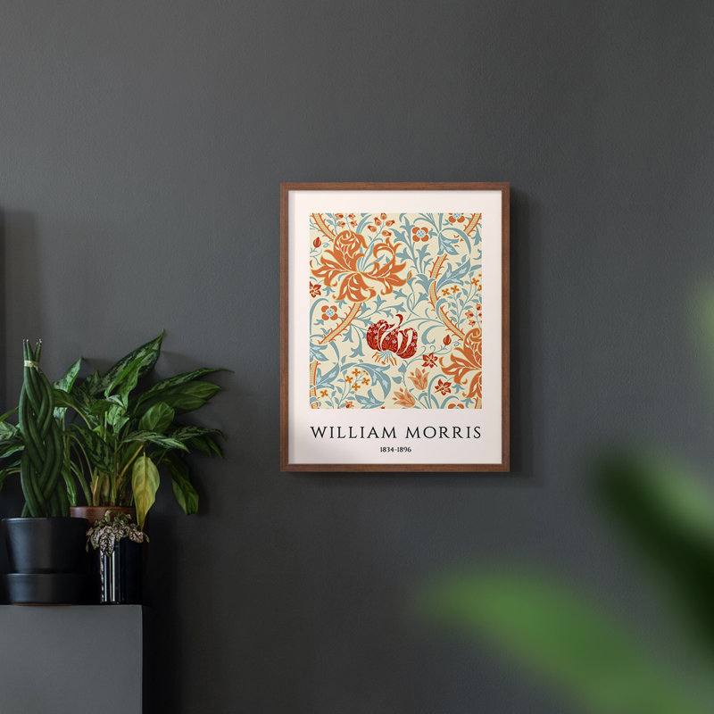 William Morris, reproduction encadrée XLV, H 14 po x l 11 po, Naturel