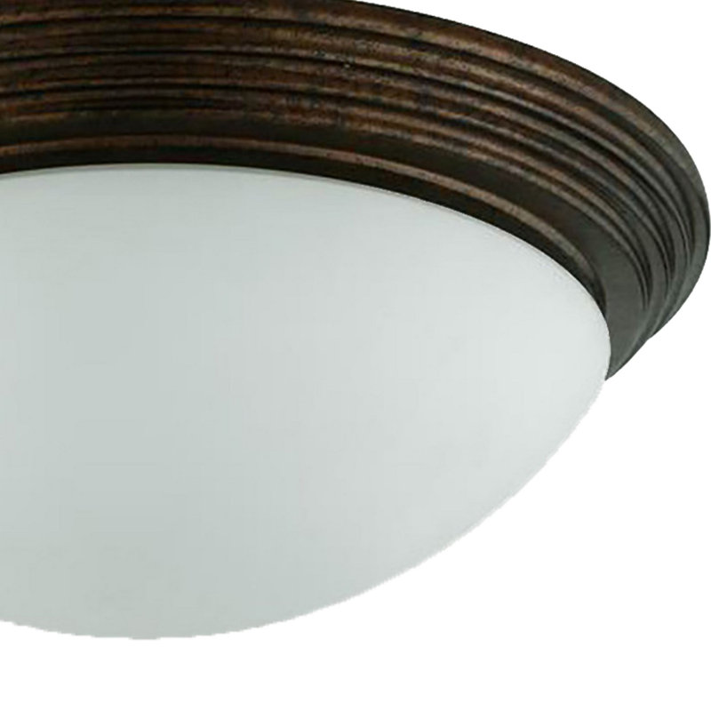 Plafonnier encastré 1 lumière, Blanc, H 4,84 po x l 14 po x P 14 po