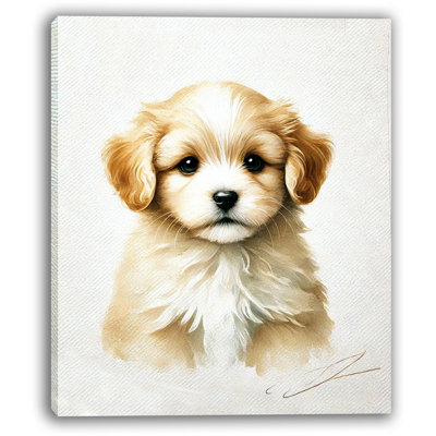 «Golden Fluffy Puppy», art mural sur toile