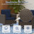 7-Piece Outdoor Wicker Sofa Set, All-Weather High Back with Comfy Cushions, 2 Single & 2 Swivel Chairs, 1 Three-Seat Sofa, 2 Ottomans-1055251897