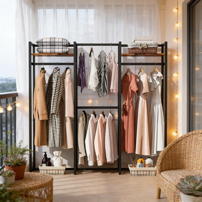 Portable Wardrobe Rack,High Closet Organizer