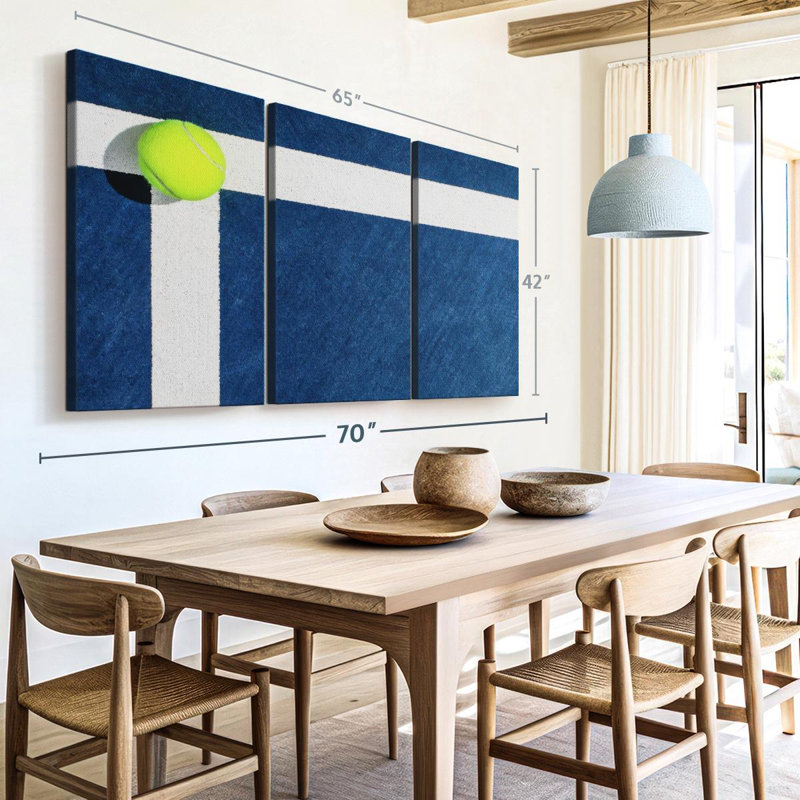 «Tennis Court Line» sur toile, H 42 po x l 65 po x P 1,25 po