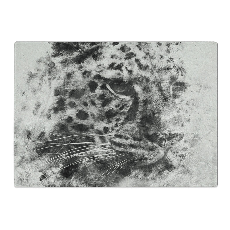 Cheetah Vol.3 Watercolour Chopping Board, 0.4cm H x 28.5cm W x 39cm L