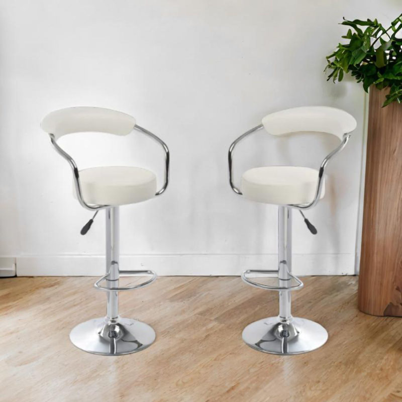 Guyer Swivel Adjustable Height  Stool, White, 1