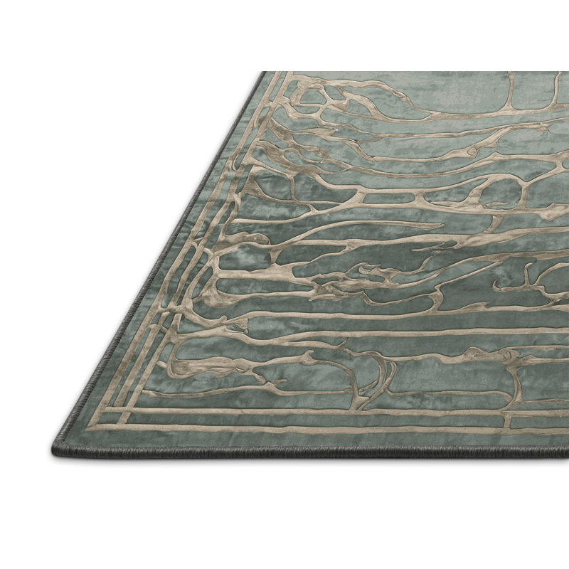 Tapis brun soyeux et moelleux, Rectangle 2 pi x 3 pi