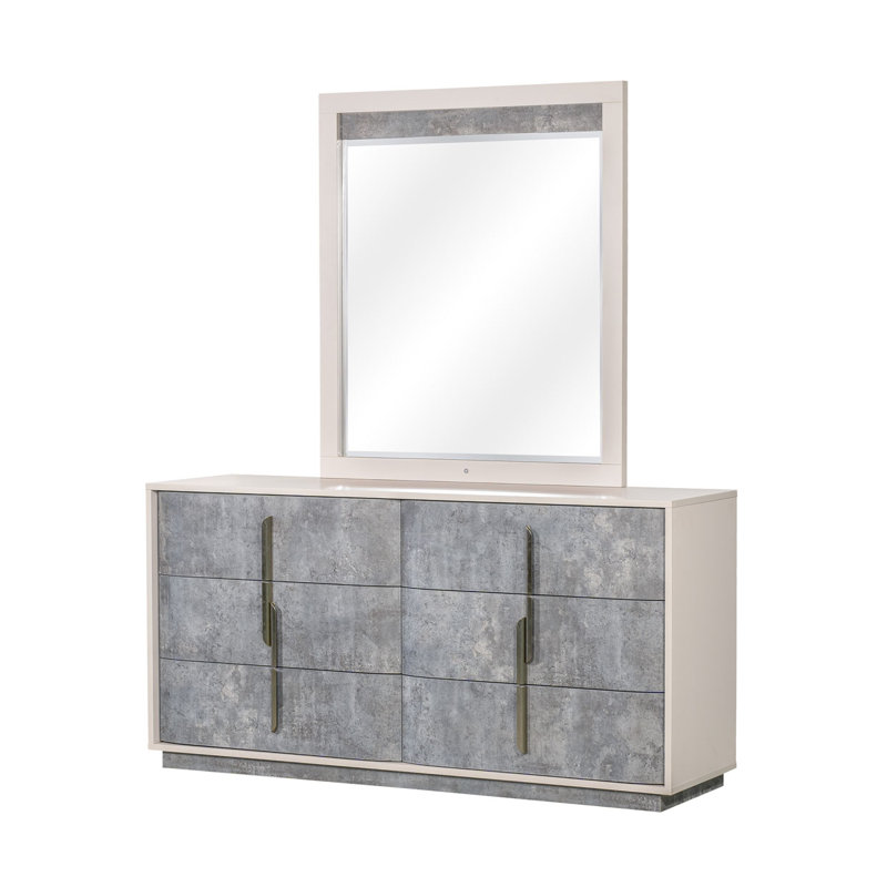 Pavira Dresser With Mirror - Stone