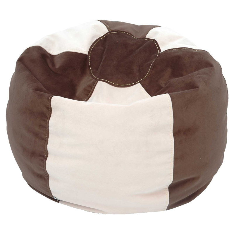 Fauteuil poire standard classique, Polyester espresso / ivoire, 18"H x 30"W x 30"D