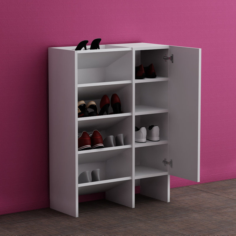 Armoire de rangement pour 14 paires de chaussures, Blanc