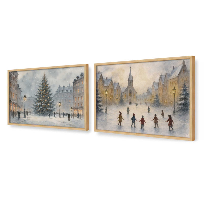Silent Night Square, reproduction d'art, H 25,5 po x l 77 po, Érable américain