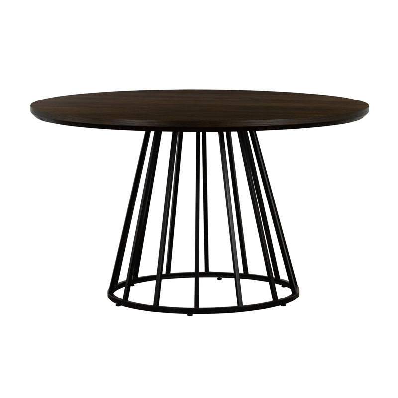 Oak Round Solid Wood Top Dining Table