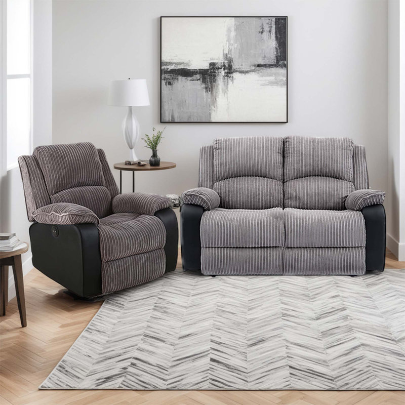 Electric Reclining Living Room Sets, Grey