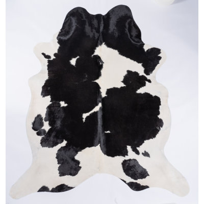 Tapis en cuir de vache noir et blanc - Tapis en cuir véritable