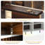 Table de bar extensible pour la maison avec tablettes ouvertes, armoire de bar moderne avec panneau cannelé, finition marbre et éclairage à DEL RVB