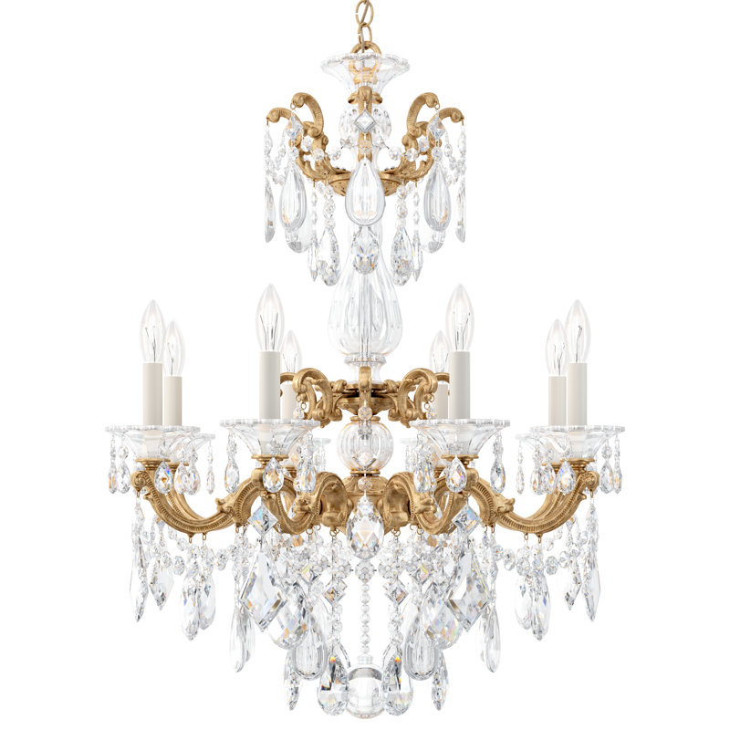 La Scala 8 - Light Chandelier, Heritage Clear, French Gold