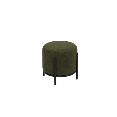 Tabouret rond Formentera jaune bouclé