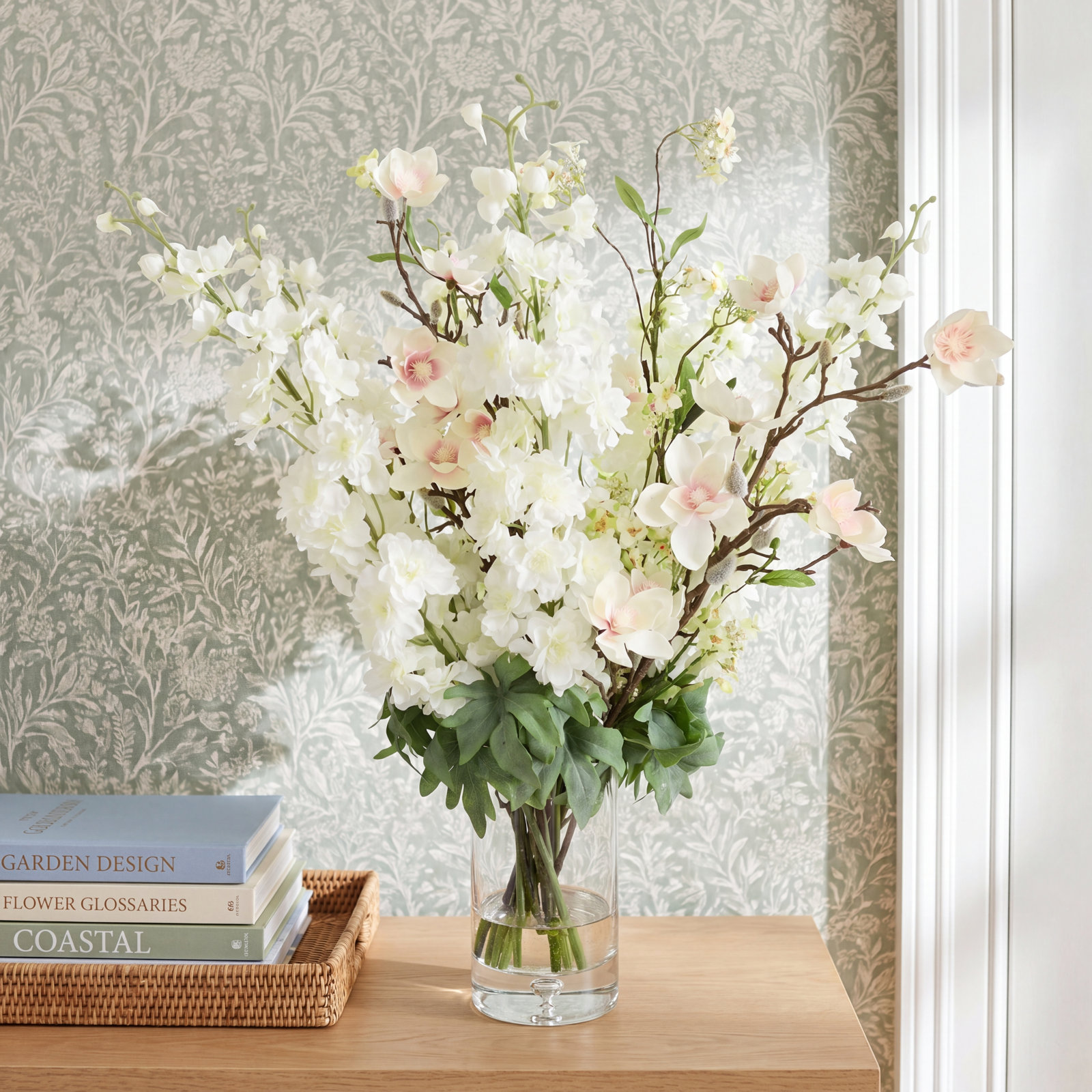 Delphinium and Butterfly Magnolia Arrangement