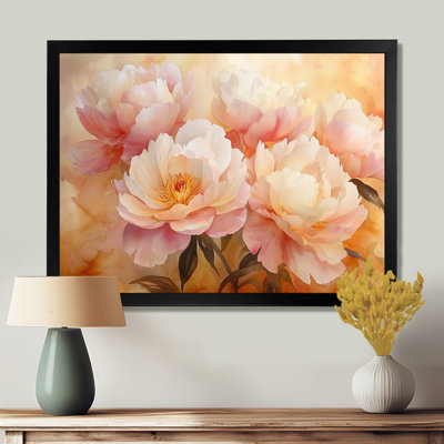 Ilmari pivoines au lever du soleil, lumière I - pivoines, art mural