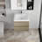 30" Floating Bathroom Vanity Modern Wall-Mounted Single Vanity with Integrated Resin Top, 2 Soft Close Drawers, Full Assembly