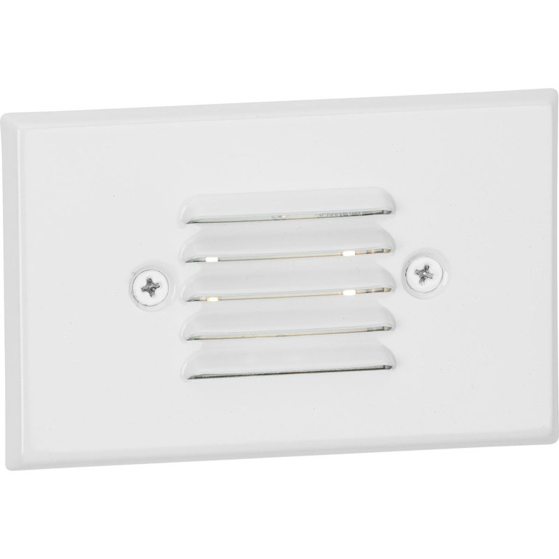 Satin White Dimmable LED Step Light with Louvered Face